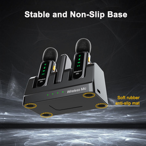 ไมโครโฟนลาวาเลียร์ไร้สาย2.4กิกะเฮิร์ตซ์พร้อมเคสชาร์จตัดเสียงรบกวนสำหรับ iPhone/Android พอดคาสต์บันทึกสัมภาษณ์ - Product Image 4