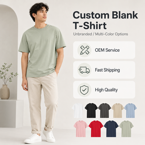 T-shirts pour hommes en gros, 270 GSM, 100% coton, logo personnalisé brodé, haute qualité, fabricant direct d'usine - Product Image 1