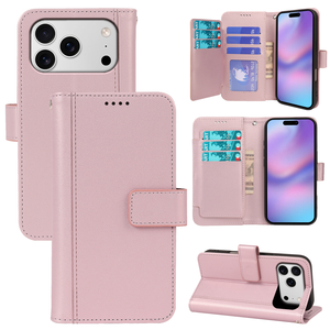 Funda de cuero PU con tapa para iPhone 17 17 <span class=keywords><strong>Pro</strong></span> 16 16 <span class=keywords><strong>Pro</strong></span> <span class=keywords><strong>9</strong></span> diseño de billetera de tarjeta con correa de mano funda para teléfono móvil - Product Image 6