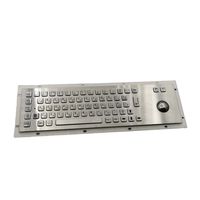 Clavier industriel métallique mécanique USB PS/2 filaire étanche avec 67 touches Braille, montable, doté d'un trackball ou d'un pavé tactile