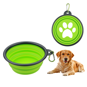 Tazón de Viaje Personalizado para Mascotas, Tazón Doble Plegable y Portátil para Perros, Tazones Elevados Plegables para Comida de Gatos - Product Image 1