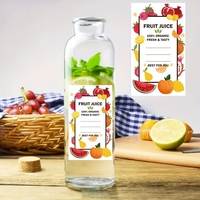 Autocollant en vinyle adhésif imperméable avec logo personnalisé, étiquettes personnalisées pour jus de fruits, boissons, vin et bière