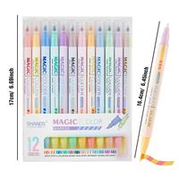 Lot de 12 surligneurs bibliques multicolores à double pointe, marqueurs gel avec pinceau plat, stylos sans bavure pour usage promotionnel