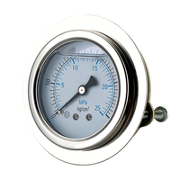 Stainless Steel Back Connection Manometer Oil Filled High Accuracy 1.6% Air Gas Pressure Gauge 0~60kPa Multi-Unit (psi Bar)
