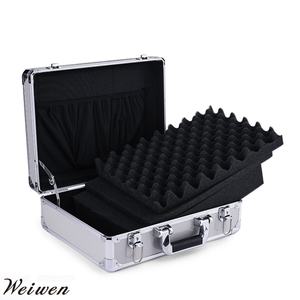 Usine directe petit boîtier en aluminium dur argent noir <span class=keywords><strong>valise</strong></span> Portable pour Instruments équipement antichoc <span class=keywords><strong>outil</strong></span> organisateur - Product Image 5