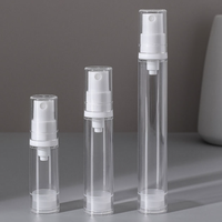 Flacons cosmétiques en plastique PP à pompe pulvérisatrice fine sans air, scellés sous vide, pour lotions et soins de la peau, 5 ml, 10 ml, 15 ml