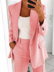 Saco Tipo Blazer de Otoño para Dama de Oficina Tallas S-5XL en Color Sólido Formal, <span class=keywords><strong>Traje</strong></span> de Negocios para <span class=keywords><strong>Mujer</strong></span> Tallas Grandes - Product Image 5