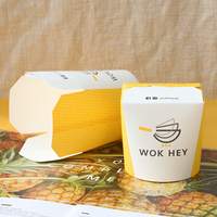 Boîte à nouilles en papier jetable personnalisable, conteneur alimentaire portable pour emporter, pour l'emballage de pâtes et de spaghetti