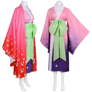 Disfraz de Cosplay de Kozuki Hiyori, Estilo Kimono Japonés, Disfraz de Anime para Mujer Adulta, Conjunto de 5 Piezas, Estampado en Fibra de Poliéster - Product Image 3