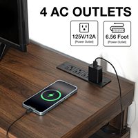 Meuble TV moderne HANYEE avec éclairage LED RGB, armoires latérales, étagères réglables pour le salon