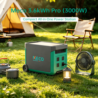 Générateur solaire portable MECO 3000W 3.6KWh avec batterie au phosphate de fer et de lithium pour cabane hors réseau et chantier