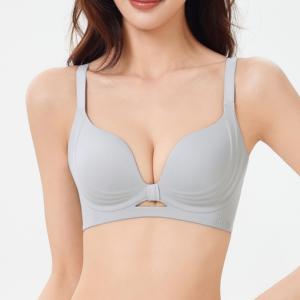 Sujetador de una pieza sin aros, sexy, de alta calidad, con copa push-up, transpirable, sin costuras, con cuello en V profundo, cómodo y moldeador 3D, para venta al por mayor. - Product Image 4