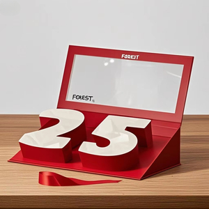 Boîtes d'emballage joyeux anniversaire 25 ans boîte-cadeau en carton de luxe en forme de lettre - Product Image 3