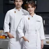 Vestes de chef d'été pour cuisine, restauration, uniformes en sergé pour serveurs et serveuses, logo personnalisé, service de restauration hospitalière