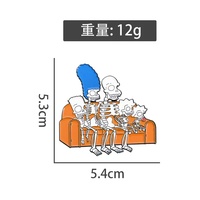 En gros : Broches en métal à l'effigie de dessins animés, épingles de revers amusantes, broches en émail souple sur le thème des Simpsons sur le canapé et d'anime, pour sacs et vêtements