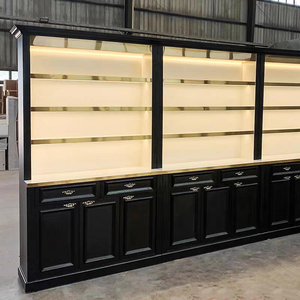 Vitrine de Salon de Beauté Personnalisée Noire et Beige avec Éclairage et Tiroirs – Meuble de Rangement et Coiffeuse - Product Image 5