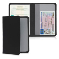 Titulaire d'immatriculation et d'assurance noir permis de conduire porte-papier de document de voiture en cuir Pu pour documents et cartes de véhicule