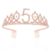 Ensemble d'accessoires pour cheveux pour anniversaire de 1 an, style européen-américain, avec couronne numérique, ceinture d'étiquette en strass et en alliage