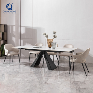 Bộ bàn ăn hệ thống có thể mở rộng dài 3m dành cho 8-10 Kiểu trang trại 12 Chỗ x Chân lớn có thể mở rộng-Bàn ăn - Product Image 1