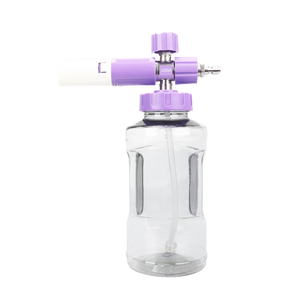 Pistola de lanza de espuma para nieve de 1L púrpura, lavadora a presión eléctrica portátil, Cañón de espuma transparente para el cuidado del coche, lavado de coches - Product Image 1