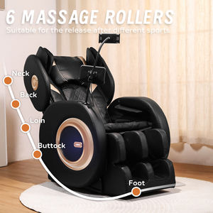 Fauteuil de massage Shiatsu chauffant à gravité zéro 3D E1 noir OEM ODM en cuir PU pliable <span class=keywords><strong>pour</strong></span> la maison, <span class=keywords><strong>le</strong></span> bureau, vente en gros - Product Image 5