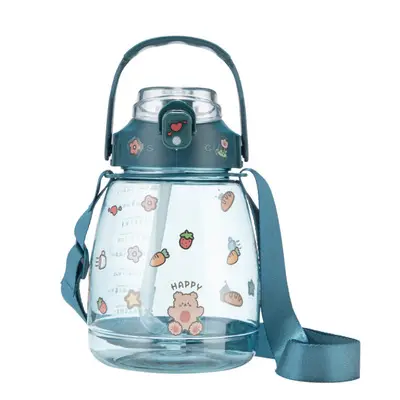 Niedliche Design 1300ML Kunststoff Kinder Wasser flasche mit DIY Aufkleber