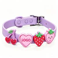 Accessoires de collier pour chien en silicone, breloques lettres colorées de dessin animé, haute élasticité, pour grandes races, lavables à la main, toutes saisons