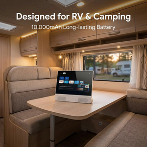 Téléviseur Google portable de 24 pouces avec poignée en cuir |   Batterie intégrée 3H+ DVB-T2/S2/ISDB-T/ATSC Smart pour le camping en plein air 24 pouces Sc - Product Image 5