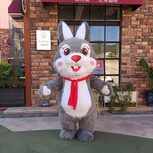 Karikatür Anime tavşan maskot süper yumuşak peluş şişme kostüm kask özel boyutları partiler festivaller paskalya tavşanı noel - Product Image 6