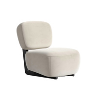 Venta al por mayor de hotel moderno minimalista sin brazos Silla de salón de terciopelo de tela de una sola persona sofá sillas