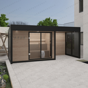 Sauna para 4-6 personas de <span class=keywords><strong>madera</strong></span> maciza para exteriores con bañera, bañeras de hidromasaje y salas de sauna para exteriores - Product Image 4