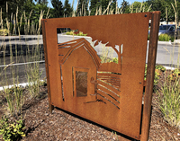 Panneau décoratif de jardin en acier Corten avec numéro de maison