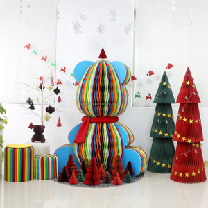 Bằng Sáng Chế Thiết Kế Mới Kích Thước Lớn Valentine Gấu Tổ Ong Giấy Trang Trí Trang Trí Cho Đám Cưới Sinh Nhật Bàn Trang Trí - Product Image 1