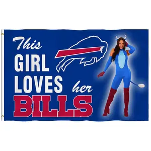 Kustom Buffalo Bills bendera tim sepak bola bendera terbaik Girl anak perempuan ini menyukainya