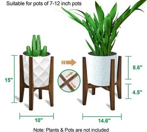 Soporte Moderno Ajustable de Madera Natural <span class=keywords><strong>para</strong></span> Macetas, Soporte <span class=keywords><strong>para</strong></span> Plantas y Flores de Esquina <span class=keywords><strong>para</strong></span> Interiores, Hogar y Jardín - Product Image 2