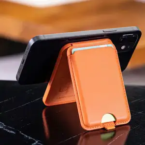 Mherder Sublimación personalizada Cuero en blanco Negocios Slim Wallet Pu Cuero Crédito Titular de la tarjeta magnética para Iphone