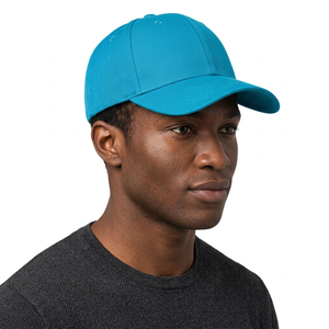 Gorra de béisbol unisex de 6 paneles en color verde azulado, informal, de satén, con ojales, 100% algodón, con hebilla de doble botonadura, para las cuatro estaciones. - Product Image 3