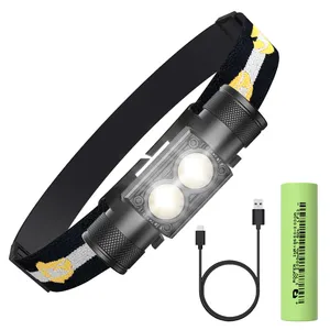 Linterna LED recargable para acampada, linterna de cabeza impermeable de alta potencia para exteriores, fuente de fábrica