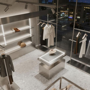 Produttore elegante negozio <span class=keywords><strong>donna</strong></span> infissi Boutique espositore vestiti nuova Idea negozio di abbigliamento in metallo Interior Design - Product Image 1