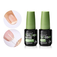 Kit de 2 Gels UV Constructeurs de Couleur pour Ongles, Vente en Gros Usine, OEM ODM, Logo Personnalisé, Longue Durée, Non Toxique, Base Coat Soak-off