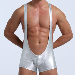 Mono de Lencería Masculina de Color Sólido, Imitación de Cuero, Sexy, Deportivo, Calzoncillos Boxer, Shorts, Mallas <span class=keywords><strong>Gay</strong></span> - Product Image 3