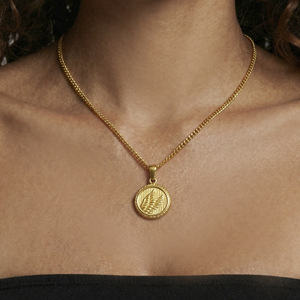 Minimalist Light Luxury Trendy 3D Wing Pendant Necklace Geometric Stainless Steel 18K Gold Plated Link Cross-Border Jewelry - Product Image 2