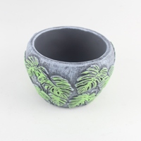 Grand pot à fleurs rustique vintage pour plantes succulentes, motif papillon et oiseau peint à la main