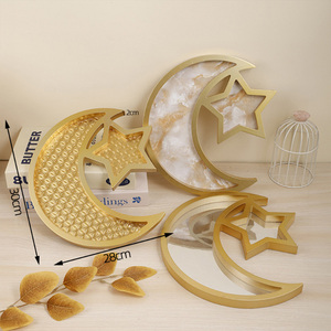 Mặt Trăng Bằng Gỗ Hình Ngôi Sao Khay Eid Mubarak Ramadan Đảng Bộ Đồ Ăn Trang Trí Trung Đông Của Ramadan - Product Image 3