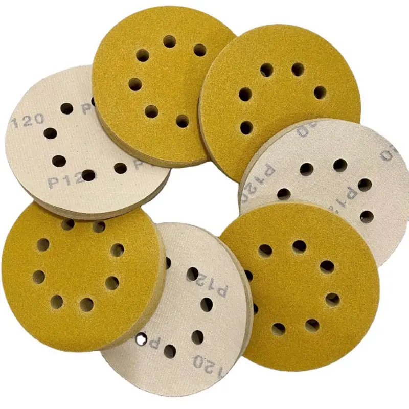 Direct supply yellow sand flocking disc sandpaper anti - clogging sandpaper polishing flannelled pieces