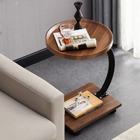 Table basse convertible et mobile BURAN BR-0805 en bois, style moderne et minimaliste, avec espace de rangement, sans assemblage, pour salon, chevet ou coin.