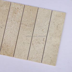 Mosaïque de <span class=keywords><strong>travertin</strong></span> en pierre naturelle de qualité Produits de <span class=keywords><strong>travertin</strong></span> <span class=keywords><strong>beige</strong></span> personnalisables Carreaux de mur et de sol carrés - Product Image 6