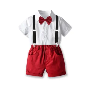 LZH — costume smoking pour bébés garçon, 1 pièce, ensemble à bretelles, avec nœud papillon, en Polyester/coton, Support formel pour tout-petits