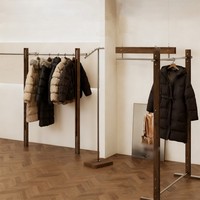 Expositor de Ropa para Tienda de Mujer, Estante de Isla de Acero Inoxidable, Perchero Colgante para Transmisiones en Vivo, Mobiliario Comercial