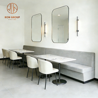 Ensemble table et chaises de café en marbre, canapé, banquette, mobilier de restauration pour café